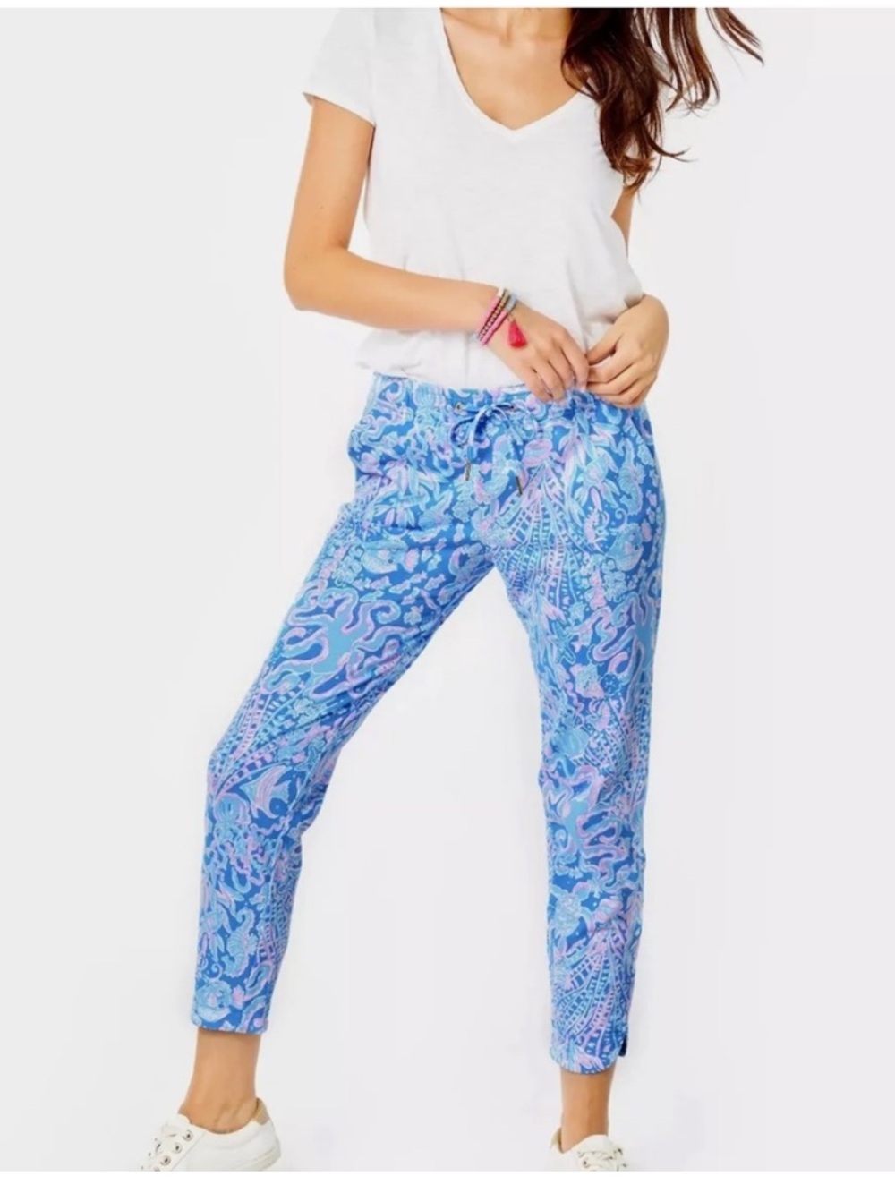 NWT Lilly Pulitzer Emora Knit Pant Boca Blue Sea What I Sea XS